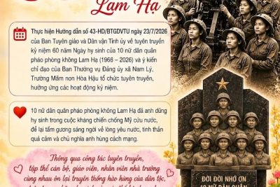 HƯỞNG ỨNG TUYÊN TRUYỀN KỶ NIỆM 60 NĂM NGÀY HY SINH CỦA 10 NỮ DÂN QUÂN PHÁO PHÒNG KHÔNG LAM HẠ (1966 – 2026
