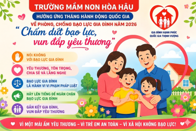 🏡 HƯỞNG ỨNG THÁNG HÀNH ĐỘNG QUỐC GIA VỀ PHÒNG, CHỐNG BẠO LỰC GIA ĐÌNH NĂM 2026