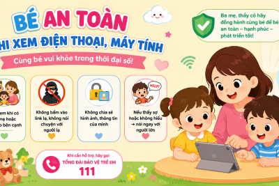 BÉ AN TOÀN KHI XEM ĐIỆN THOẠI, MÁY TÍNH