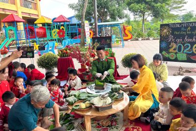 🍀🍀Trường MN Hòa Hậu Khu #A: Hoạt động trải nghiệm “Gói bánh chưng xanh”